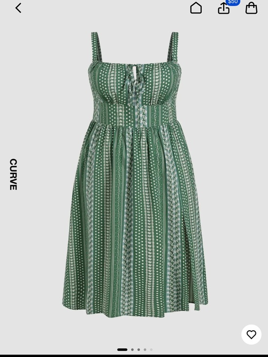 Cider Dresses & Skirts - Cider curve FLORAL STRIPED LACE UP SPLIT MIDI DRESS 1x